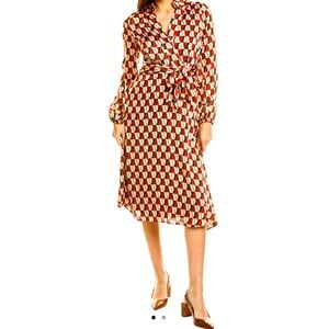 Tahari ASL Patterned Midi Dress Size 8